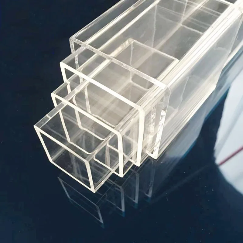 Transparency Acrylic Square Tube, Plastic Hollow Tube, Organic Glass Pipe,Plastic Tube PMMA Rectangular Tube 10x10~120x120mm