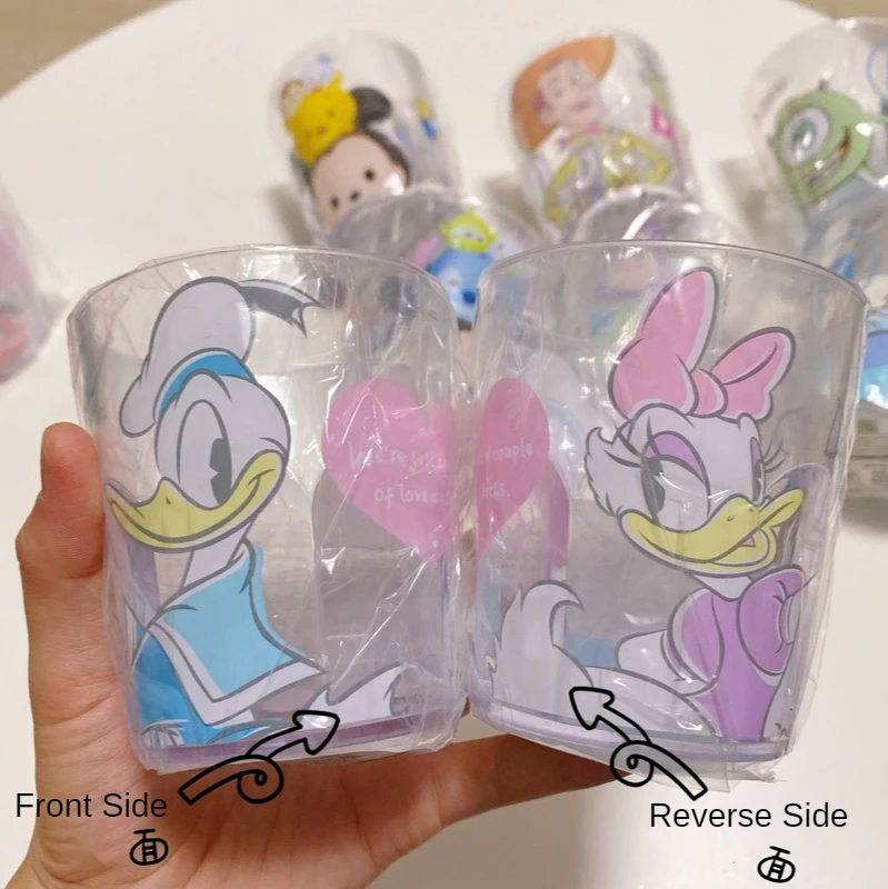 Disney Kids Cups Minnie Mickey Mouse Cup Mermaid Princess Transparent Plastic Milk Cup McQueen Cute Cartoon Toothbrushing Cup