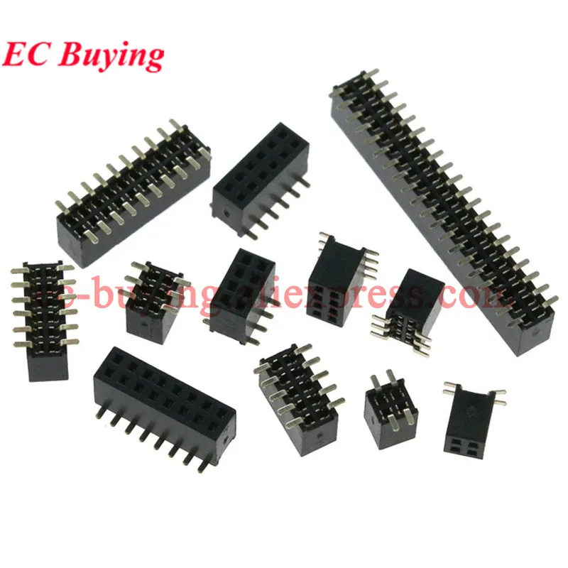 10-20Pcs 1.27mm 1.27 Single/Double SMT SMD Row Female 2~50P Breakaway PCB Board Pin Header Socket Connector Pinheader 2*3p 2*10P