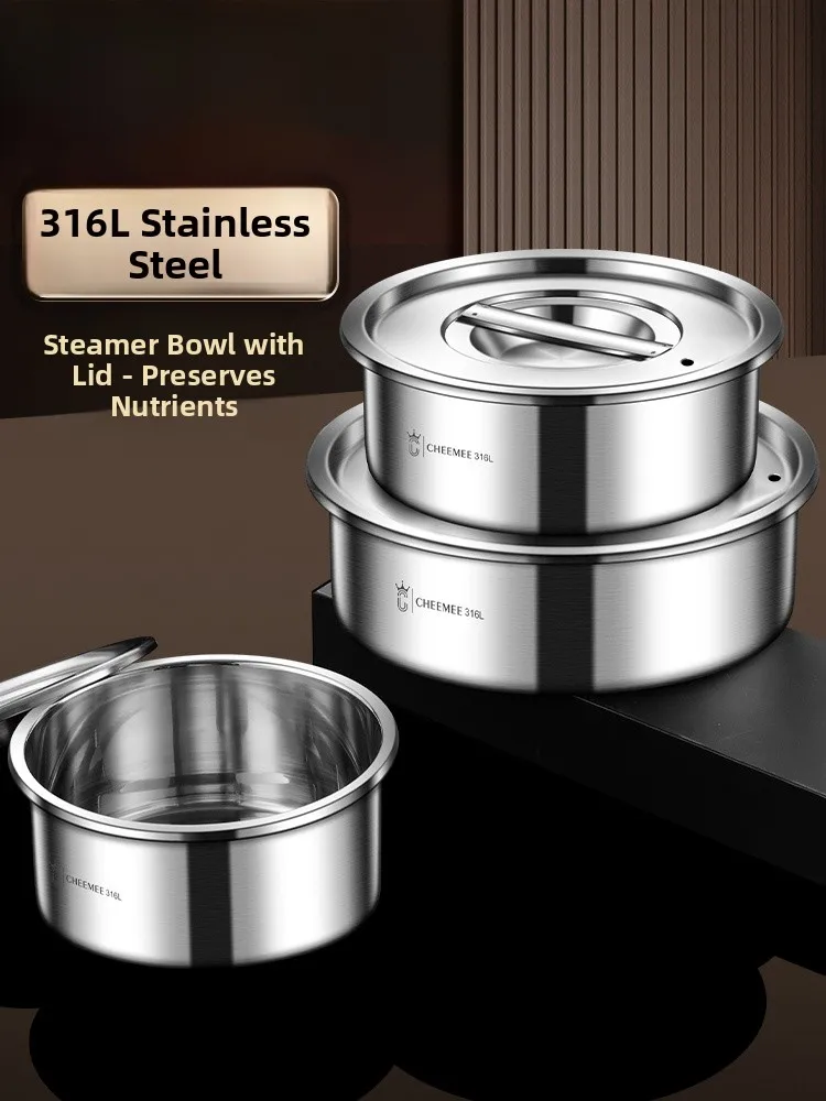 

Food ade 36 Stainl Steel Steng Bowl Baby Food Auxiliary Bowl Water Bath Steng Children's Bowl Small Bowl Egg Stea...