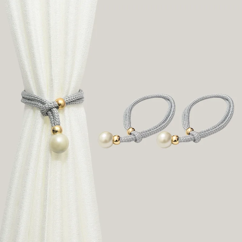 Adjustable Big Pearl Curtain Ties - Minimalist Style, Damage-Free Home Decor Accessories Modern Adjustable Design