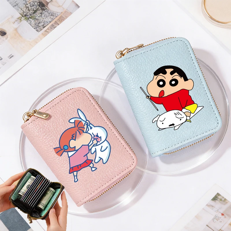 Crayon Shin-chan Wallet Woman Fashion Zipper Wallet Anime Cartoon Coin Purse Man Card Holder Fashion Money Bag Birthday Gift New