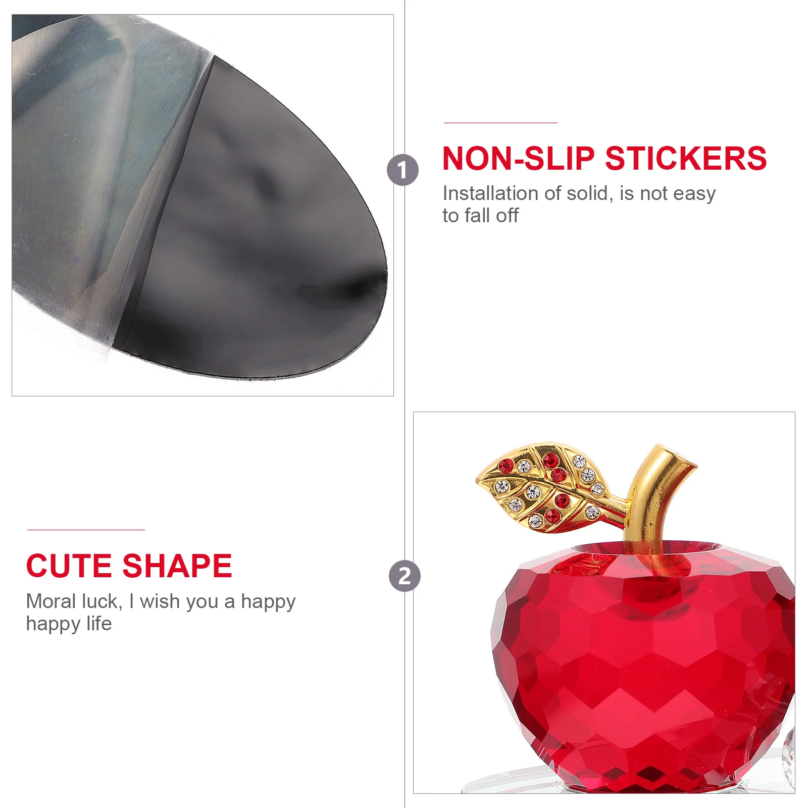 

1Pcs Crystal Apple Ornament Christmas Car Interior Decor Desktop Lucky Decoration Home Ornament Car Interior Home Decor