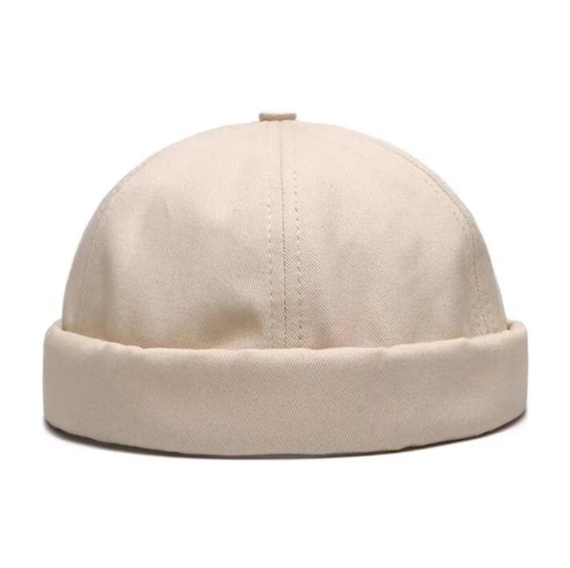 YAEA New Summer Cotton Brimless Skullies Cap Women Men Vintage Simple Street Portable Docker Hats Fashion Adjustable Hip Hop Hat