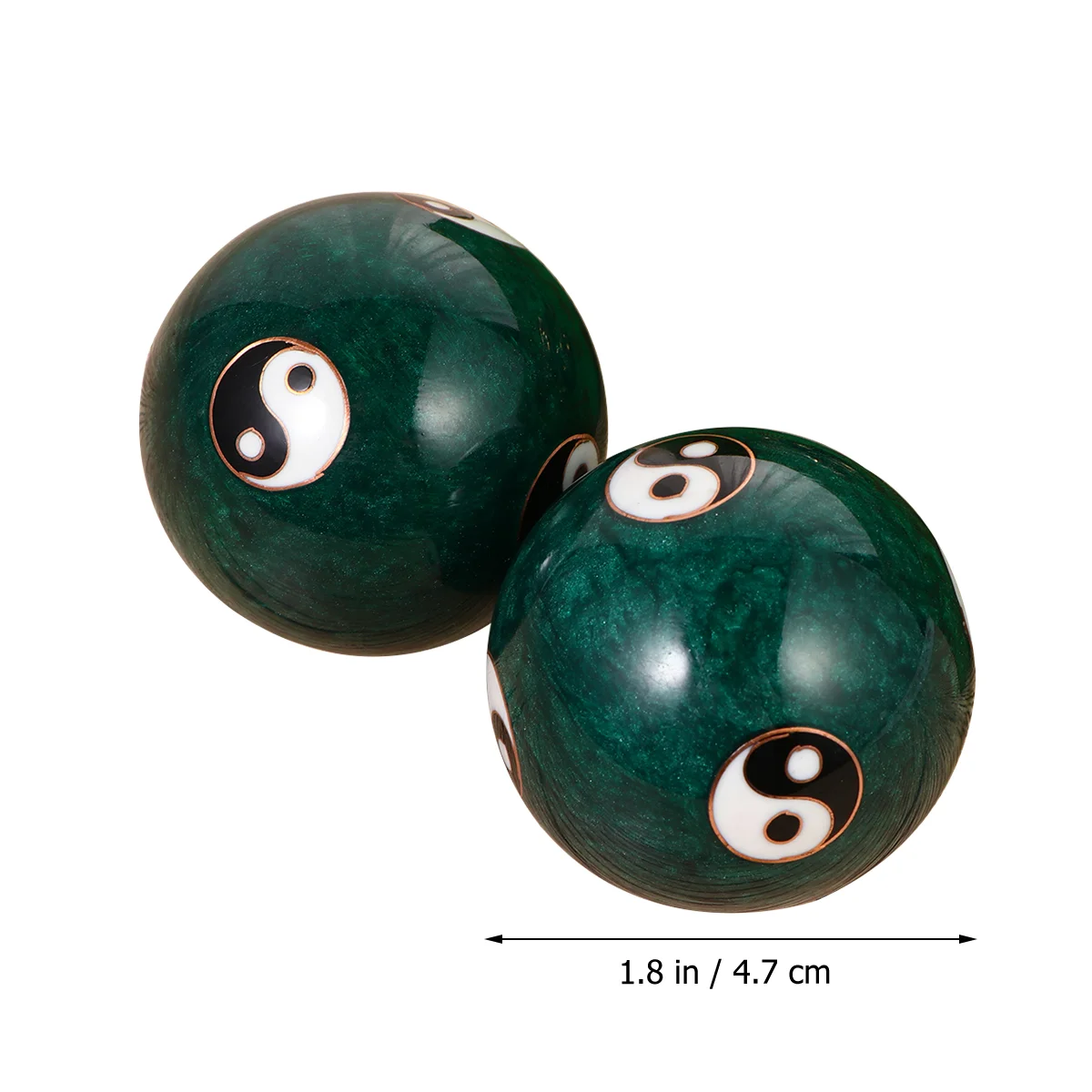 1 Pair of 47mm Chimes Hand Massage Balls Chinese Tai Chi Pattern Stress Relieve Hand Exercise Massage Balls