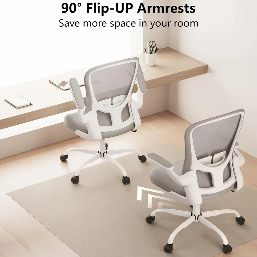 office chair.Comfort Swivel Home Office Task Chair, Breathable Mesh Desk Chair, Lumbar Support Computer Chair with Flip-up Arms