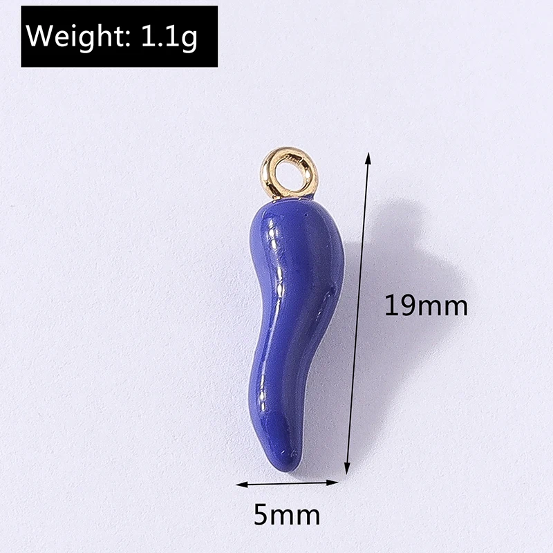 10 Stück 5x19mm süße Bonbonfarben Harz Lebensmittel Pfeffer Chili Charms Anhänger für Schmuckherstellung Tropfen Ohrringe Halsketten DIY Handwerk Geschenk – Detail 1
