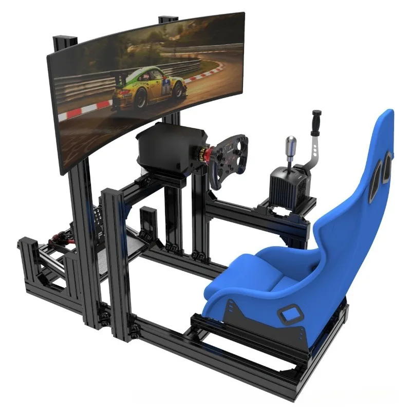 

Simulated racing car single-screen integrated bracket