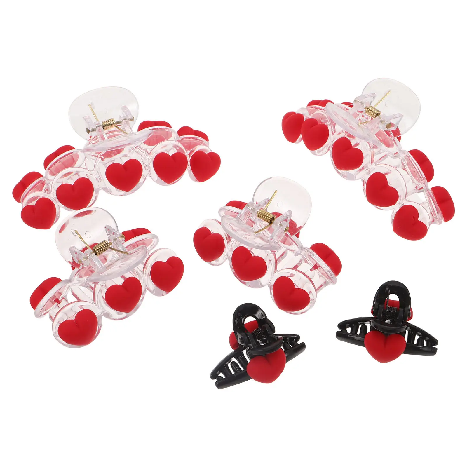 

6Pcs Valentines Hair Claw Clips Set Heart Shaped Hair Accessories Large Medium Small for Women Cute Holiday Party Look