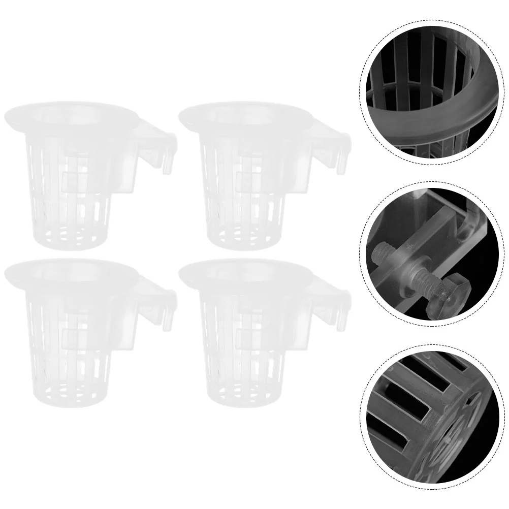 

4 Pcs Fish Tank Hanging Aquarium Planter Holder Cup Decorate Plastic Aquatic Pot Baskets For Supplies