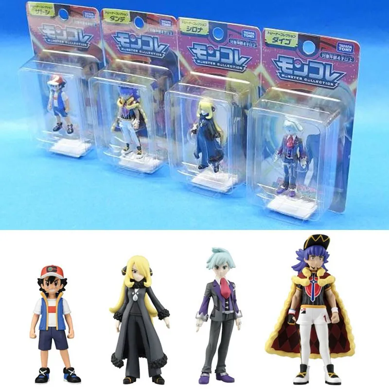 

TOMY Pokemon Elf Trainer Ash Ketchum Leon Cynthia Steven Stone MC Action Figure Model Toys