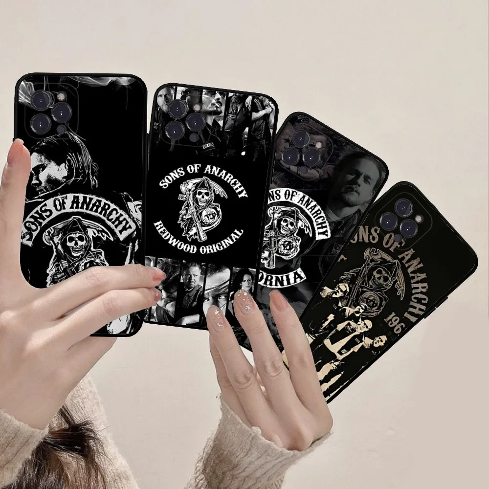 

American TV S-Sons Of Anarchy Mousepad Silicone Soft for iphone 15 14 13 12 11 Pro Mini XS MAX 8 7 6 Plus X XS XR Cover