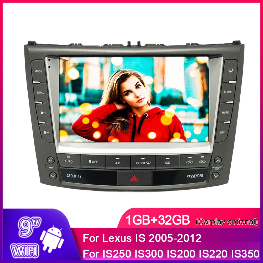 9'' Android 10.1 32GB Car Stereo Radio GPS WIFI DAB Mirror Link OBD RDS For Lexus IS IS250 IS300 IS200 IS220 IS350 2005-2012