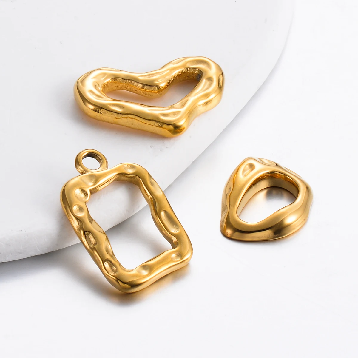 2pcs Hollow out Gold Plated Stainless Steel Accessories DIY Jewelry Making Women Necklace Earrings Supplies Wholesale