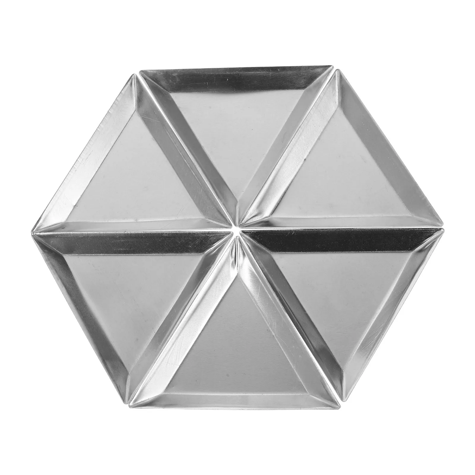 6 Buah Baki Manik-manik Perhiasan Aluminium Segitiga, Pelat Penyimpanan Untuk Kerajinan Seni Kuku DIY, Alat Penyortir Rhinestone, Pengatur Permata