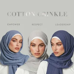 180X90CM 도매 가격 여성 이슬람 crinkle hijab 스카프 부드러운 면화 headscarf 이슬람 머리는 hijab femme musulman을 래핑