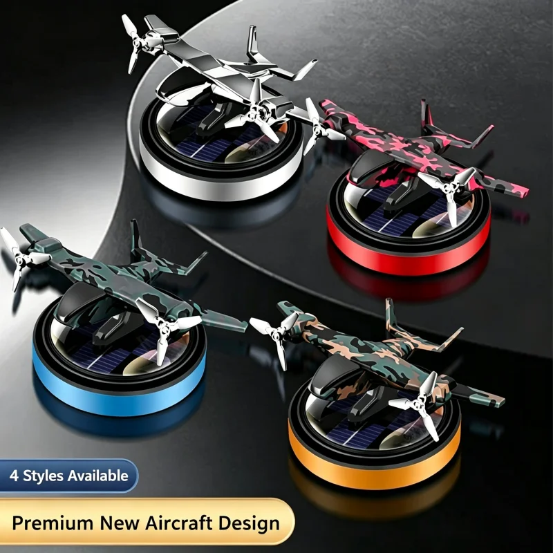 Camouflage Plane Solar Car Air Freshener Rotating Dashboard Aromatherapy Long Lasting Light Scent Premium Car Interior Decor - view 4