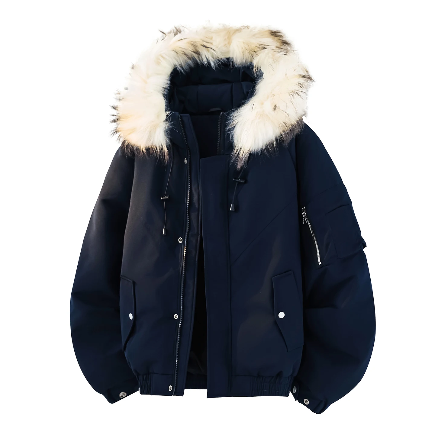Casual Detachable Fur Collar Warm Hooded Duck Down Jackets Winter Men's Outdoor Wear Windproof Puffer Coats Thicken Top Parkas