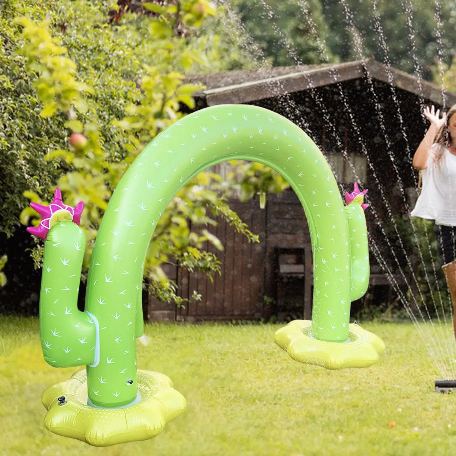 Inflatable Cactus Sprinkler Novelty Water Toy for Pool Parties Outside Child