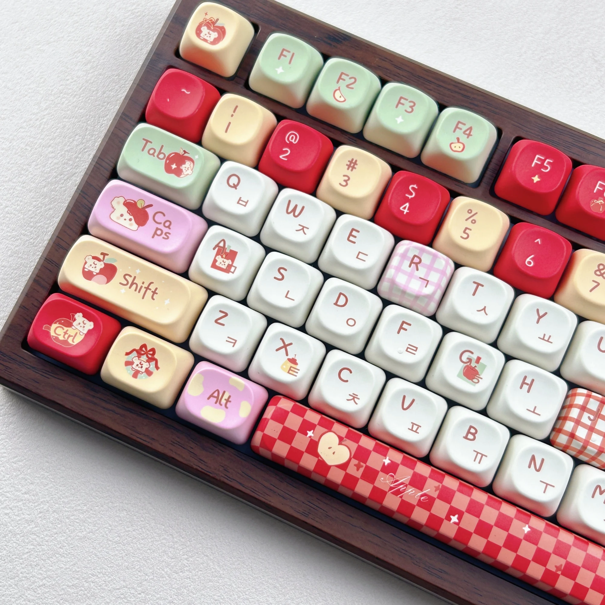 MAIMOOO Korean Keycaps PBT Sublimation MOA Profile Fruit Theme Cartoon Cute Hangul Keycap for Alice Layout Mechanical Keyboard