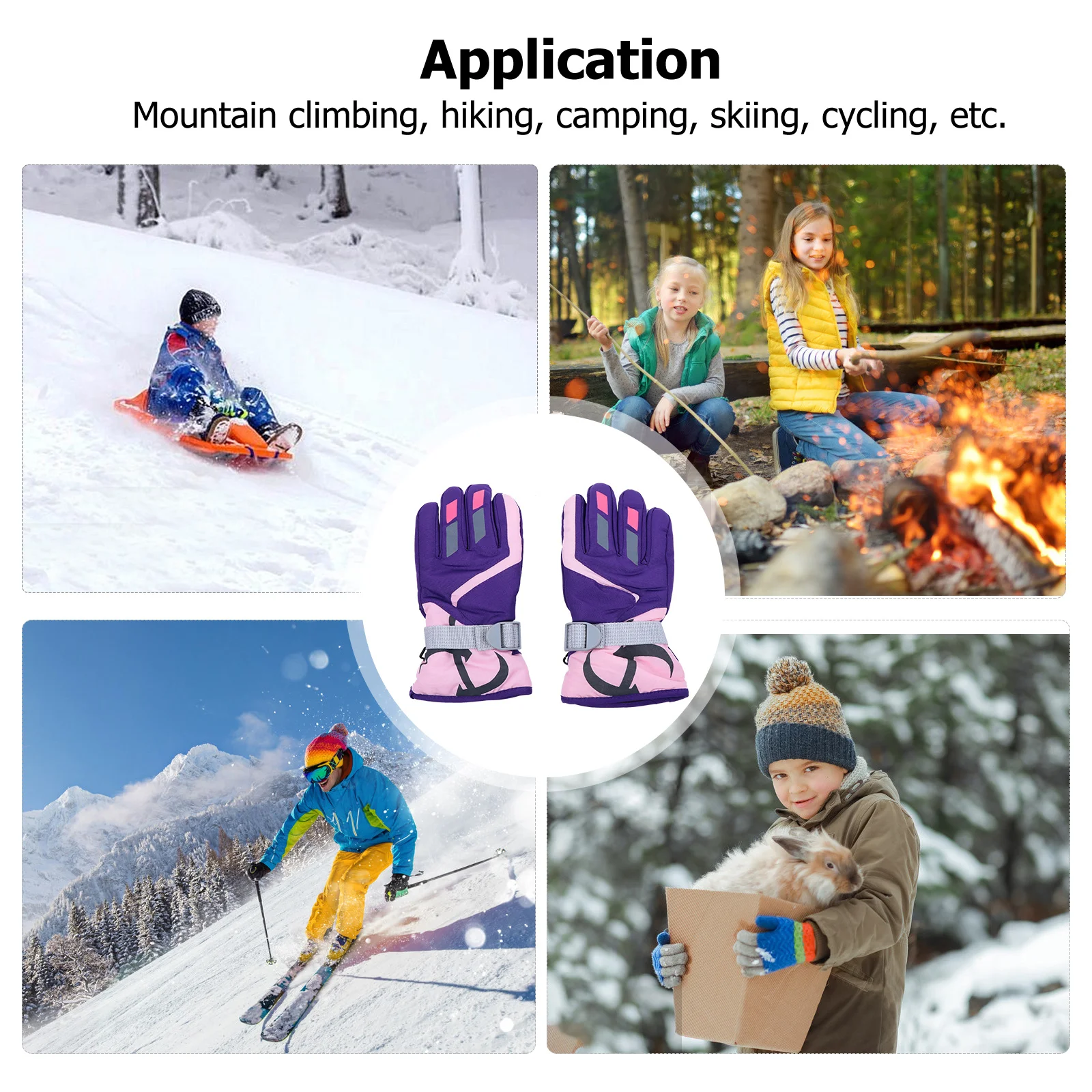 

1Pair Skiing Gloves Children's Winter Gloves Soft Flexible for Cycling Hiking Mountaineering Outdoor Sports Kids Gift Idea