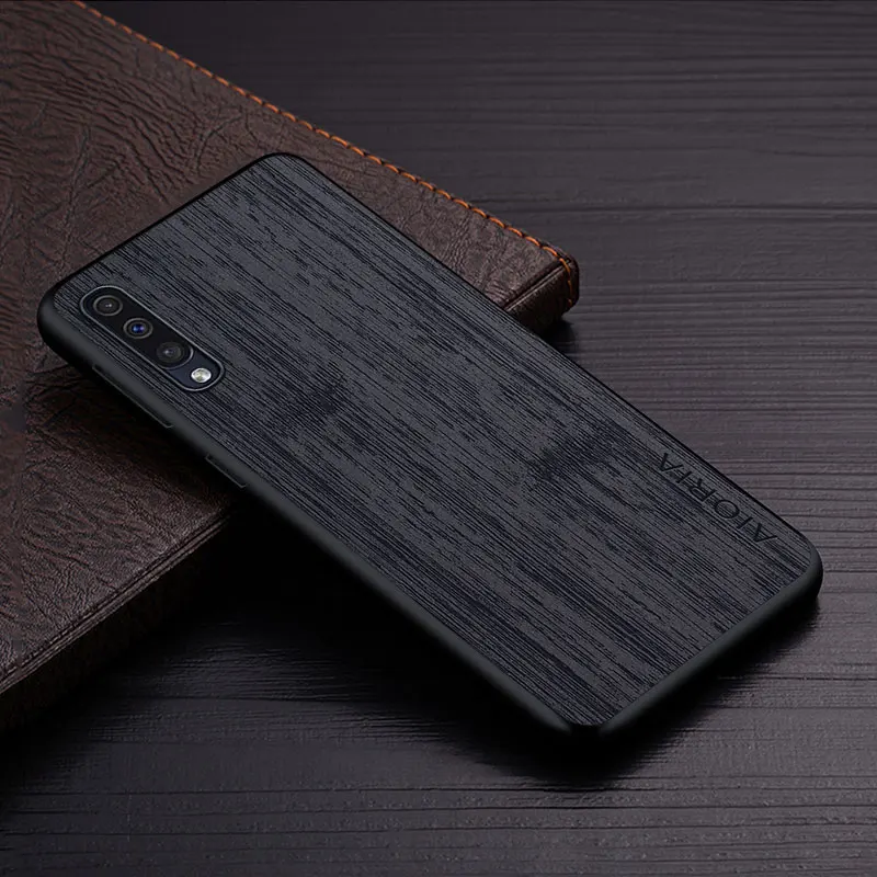 Case for Samsung Galaxy A50 A70 A50S A30S A40 A10 funda bamboo wood pattern Leather skin cover Luxury phone case coque capa