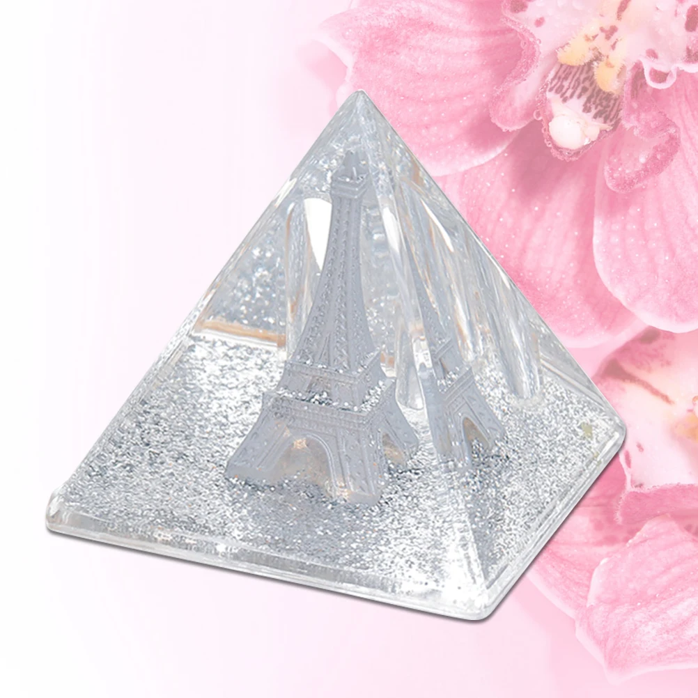 

Pyramid Penholder Tower Desktop Pen Insert Liquid Floating Ornament Acrylic Bright Color Romantic Mysterious