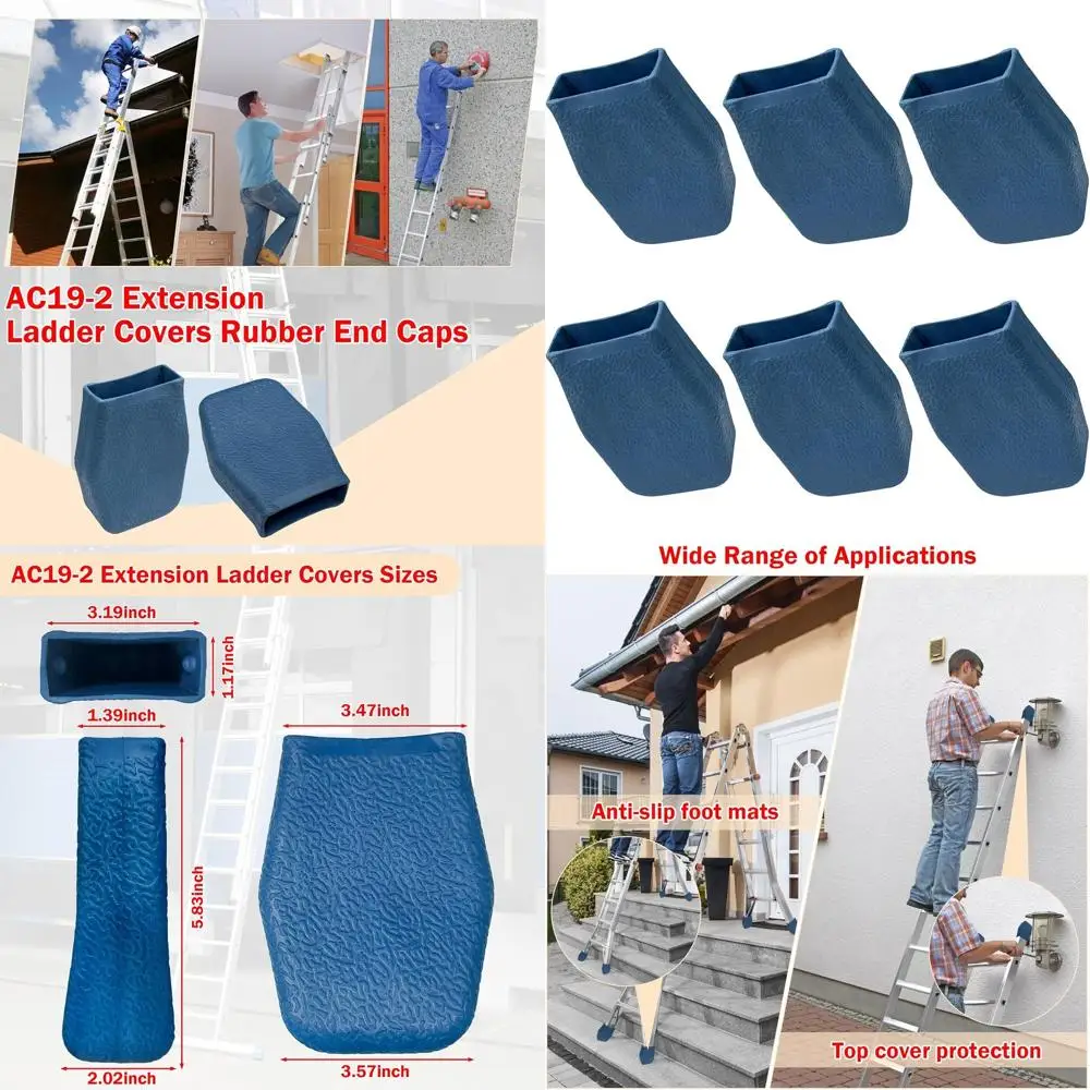 

Earthtec AC19-2 Extension Ladder Covers Rubber End Caps Replacement for Werner Fiberglass & Aluminum Stabilizer Bumpers Pads Boo