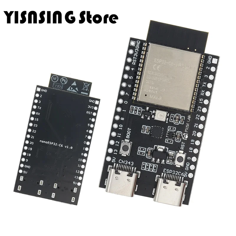 ESP32-C6 N4 N8 ESP32 WiFi Bluetooth Internet Of Things Dual Type-C Development Board ESP 32 Core Board ESP32-C6-DevKit C N4R2