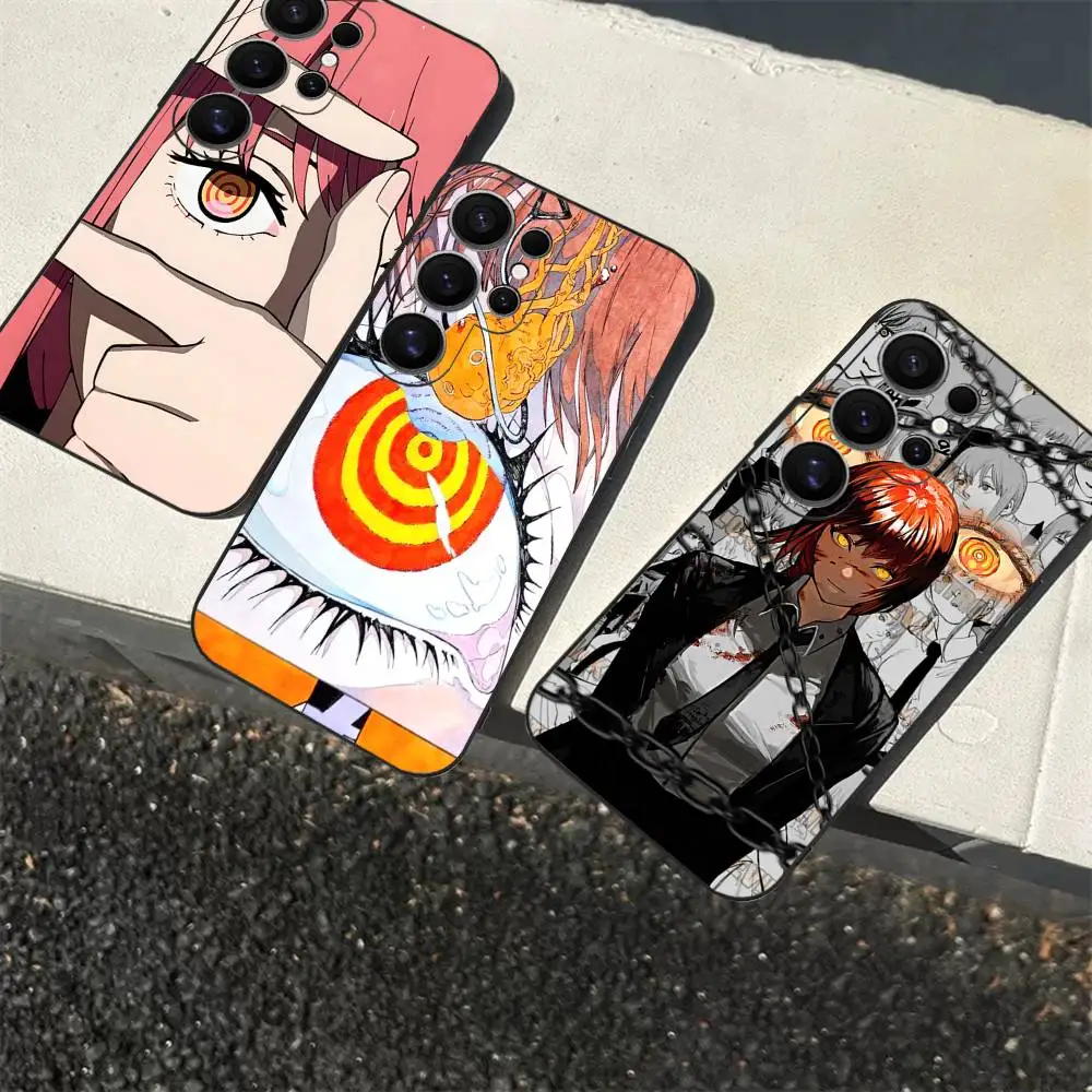 Power C-Chainsaw M-Man Makima Anime Phone Case For Samsung S 9 10 20 21 22 23 30 23 24 Plus Lite Ultra FE S10lite Funda
