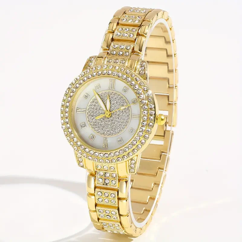4pcs light luxury fashionable women's quartz watch combination set, suitable for daily wear and holiday gifts