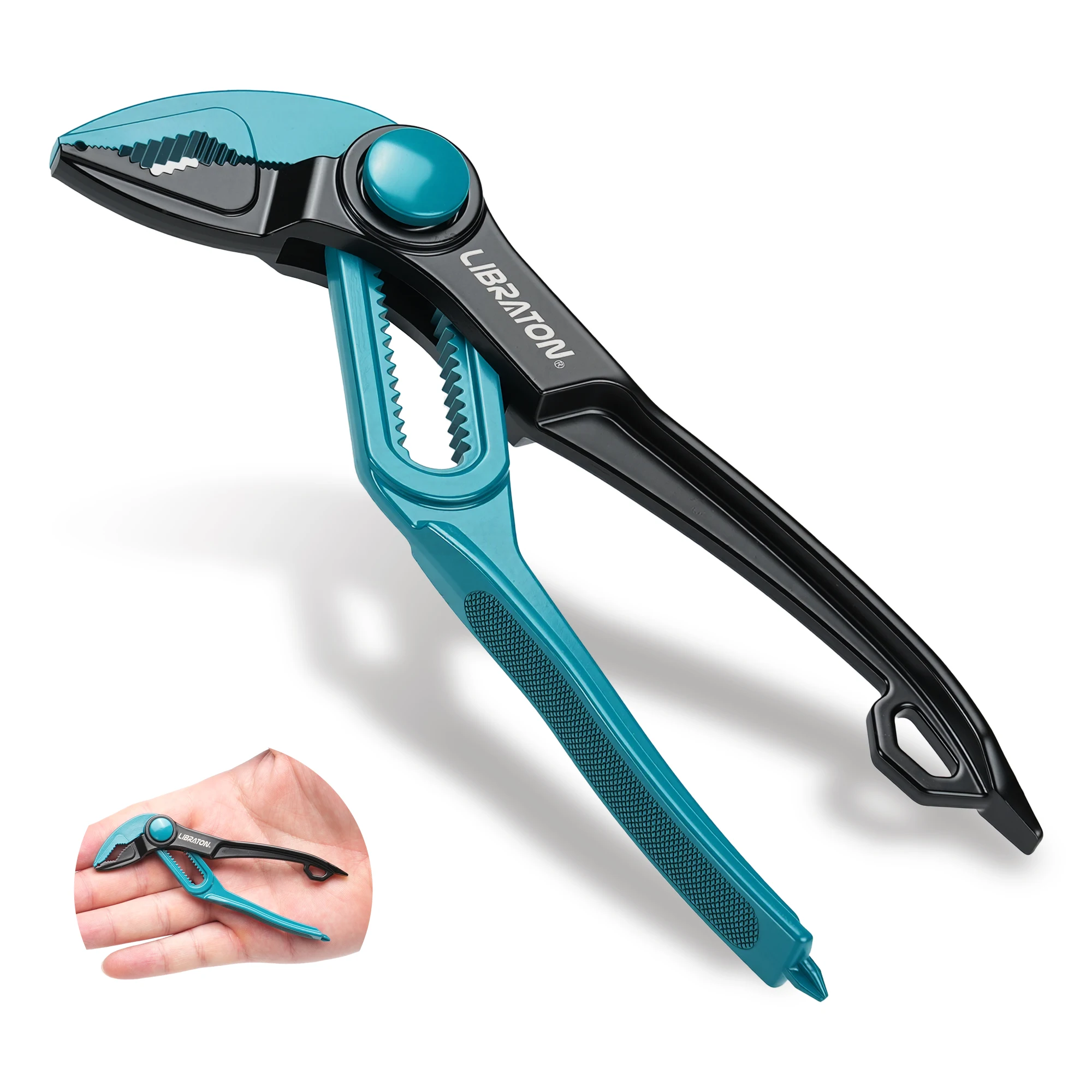 LIBRATON 4 Inch Mini Water Pump Pliers Adjustable Groove Joint Pliers V-Jaw Design Multi-Surface Grip Pocket Size Everyday Carry
