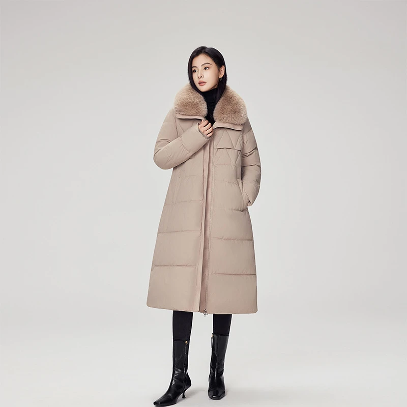 

Winter Thick Warm Cold-proof Down Cotton Padded Jackets 2025 New Women's Long Parka Coats Lapel Fur Collar Loose Outwear Trend