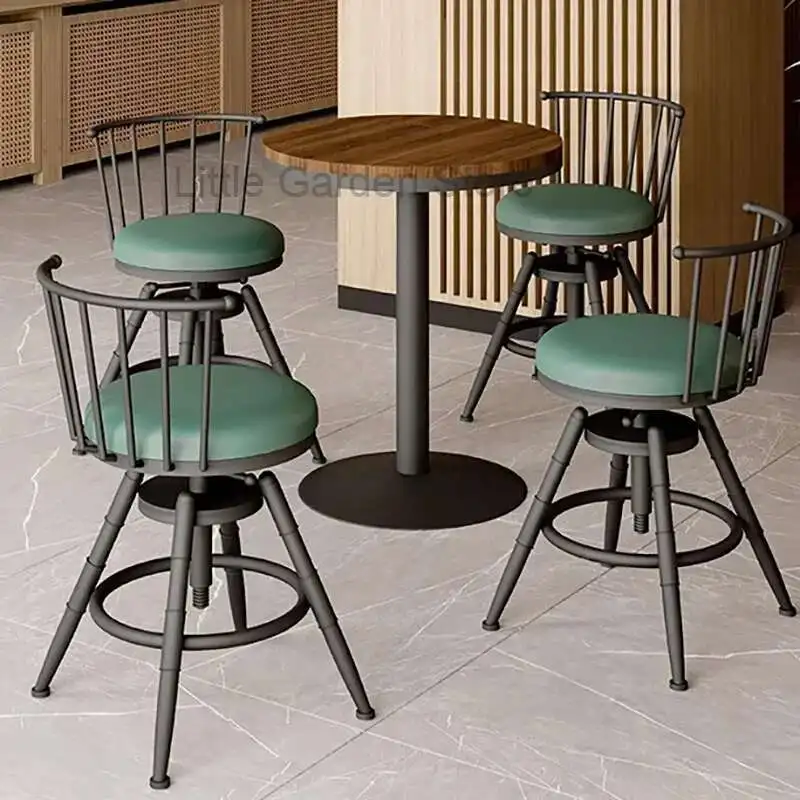 

Iron NordicI Modern Bar Stool Reception Designer Vanity High Bar Stool Kitchen Living Room Soft Silla Terciopelo Home Furniture