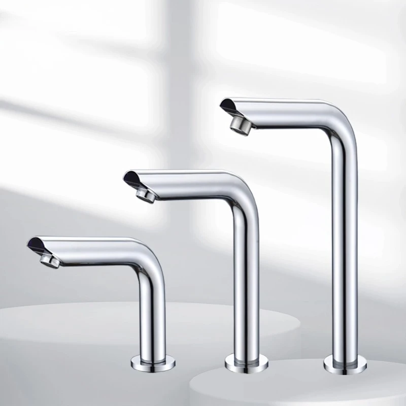 

Smart Bathroom Faucet Chrome Inductive Washbasin Faucets Stream Deck Mounted Touchless Sensor Hot And Cold Mixer Tap