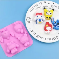 Food Grade Silicone Mold My Melody Cinnamoroll Summer Diy Ice Chocolate Cake Baking Shape Fixation Tool Heat-Resistant