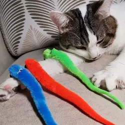 Cat Feather Toy Accessories False Mouse Worm Toy with Bell Kitten Cat Toys Interactive Replacement Refill Foam Ball Training