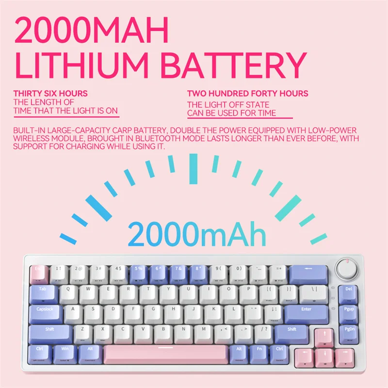 ZIFRIEND ZA68 Pro 68 клавиш 3 режима механическая клавиатура PBT RGB беспроводная Bluetooth 2,4 ГГц с возможностью горячей замены 65% 60% игровая клавиатура