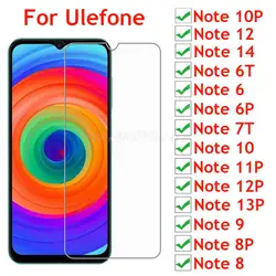 2-1PC Glass on Ulefone Note 15 For Ulefone Note 14 10P 12P 13P 8P 7 6T Screen Protector for Ulefone Note 16 Pro 9 8 Glass Cover