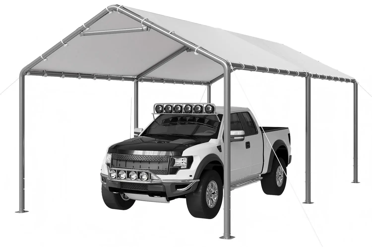 10x20 Carport Heavy Duty Carport Potable Car Canopy Garage, White