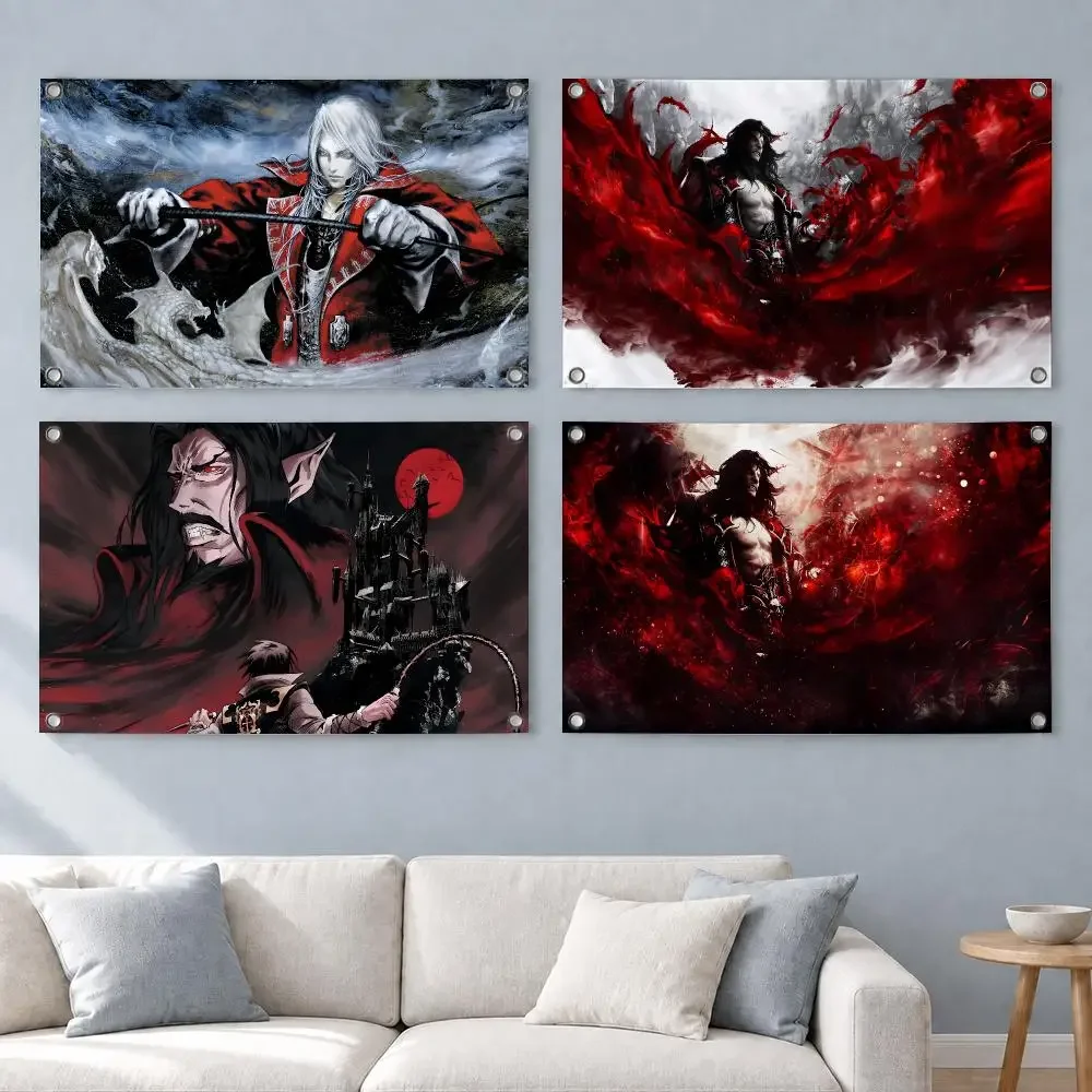 Gothic Game Castlevania：Symphony of the Night Flags Indoor Outdoor Wall Banner Home Room Decor Hanging Art Backdrop