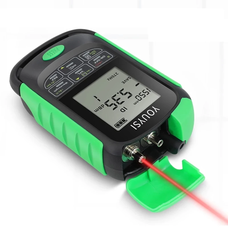 Imagem -03 - Multifuncional Opm Optical Tester Tool Medidor de Energia de Fibra Óptica Network Cabo Tester com Visual Fault Locator Iluminação Led Vfl