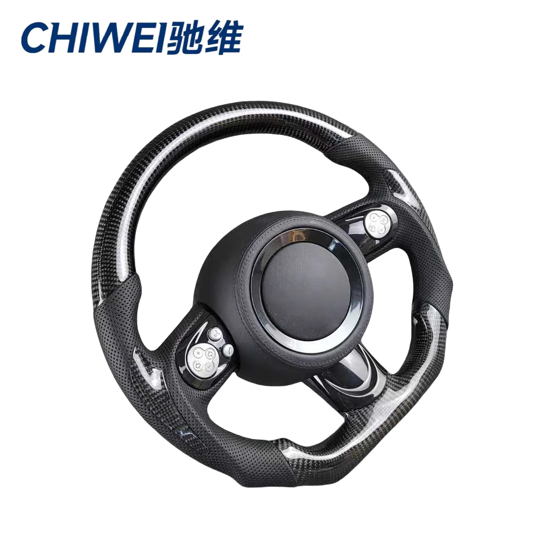 

ZJZ Sports for Leather Steering Wheel Carbon Fiber Accent Custom Needle Color Compatible for Mini R55/R56/R60 Models