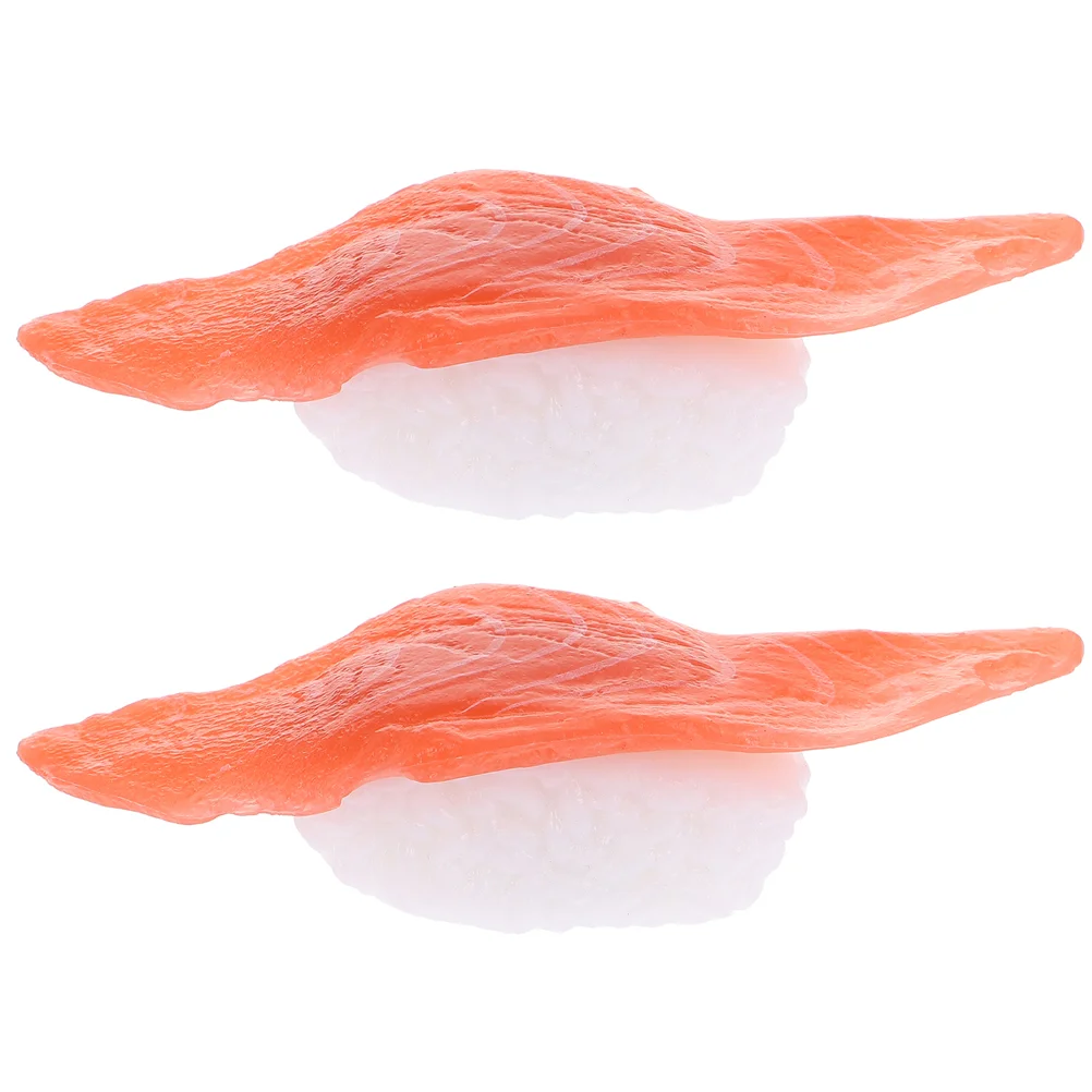 2 Pcs Sushi Fridge Magnet Stickers 3d Taste Simulation Magnets for Refrigerator Funny Gifts Fake Salmon Decors Home Decorations