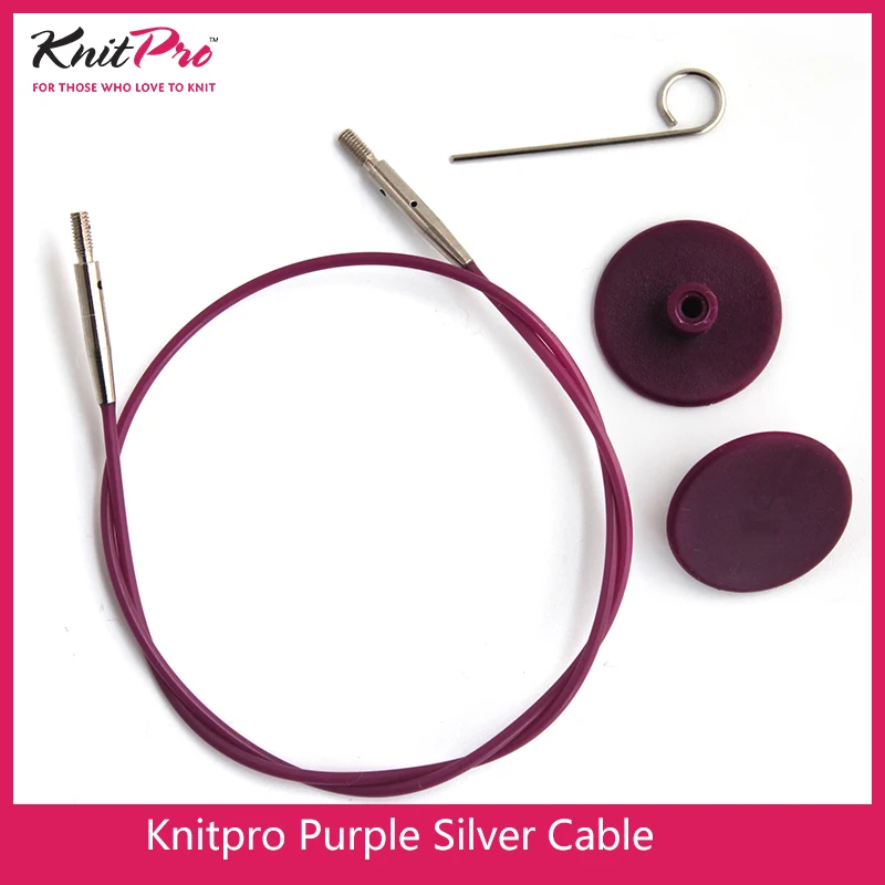 KnitPro-Cable de aguja de tejer intercambiable, color morado