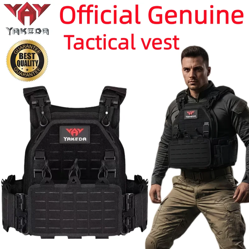 YAKEDA Tactical Vest 6094 Fast detachable light laser cut outdoor hunting black gear carry vest of high quality 1000D nylon