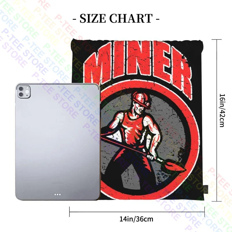 Miner Coal Miner Mineworkers Miners Mining Drawstring Bags Gym Bag Vintage Portable Eco Friendly Multi-function