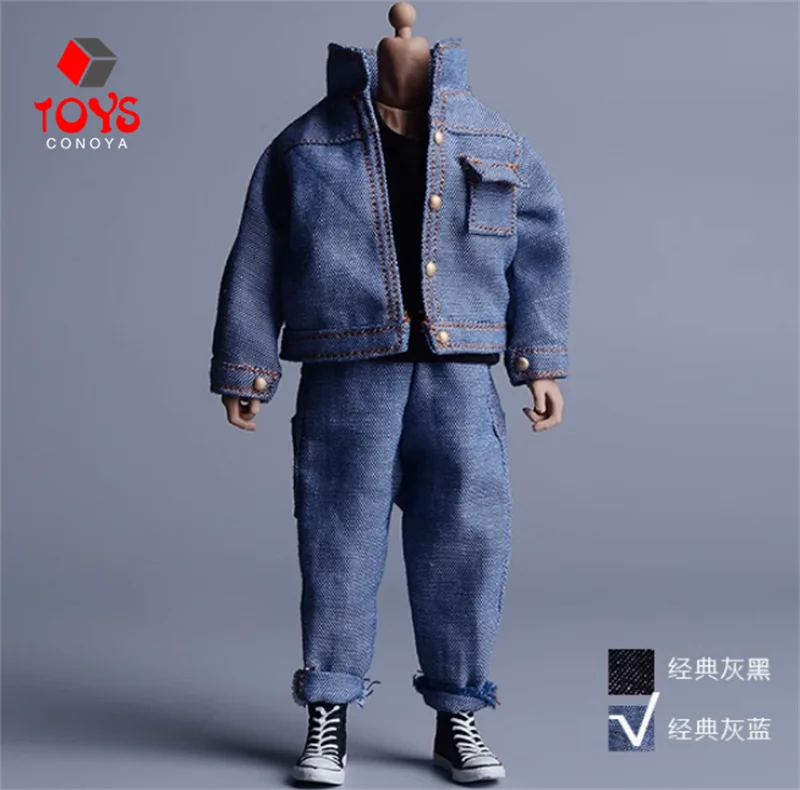 AStory 1/12 Schaal Harlan Denim Kleding Jas Broek Kleding Model Fit 6 "Man Solider Action Figure Body Doll