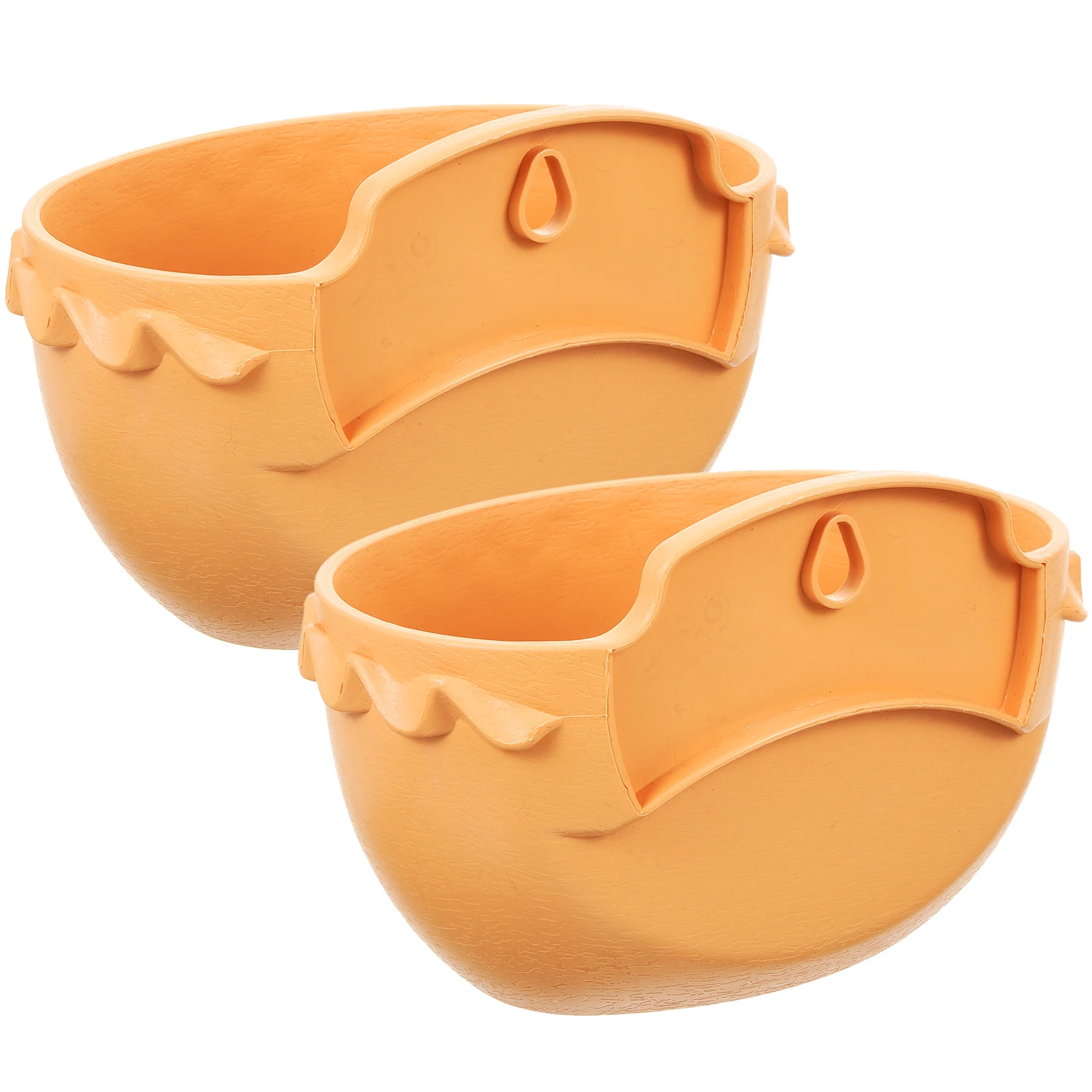 

2pcs Hanging Flower Pot Wall Mount Basket Plastic Storage Organizer Beige Planters Decor Hanging Plants Baskets