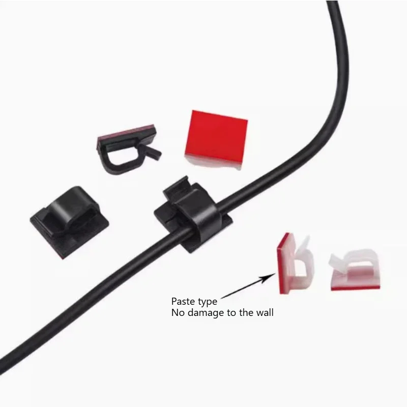 Self-Adhesive Wall-Mounted Cable Clips for String Light Holders and Cable Management in Home Offices and Vehicles